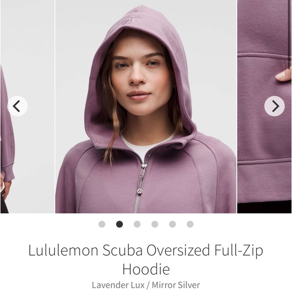 Lululemon Scuba Oversized Full-Zip Hoodie Lavender Lux / Mirror Silver NWT XS/S - Picture 3 of 5